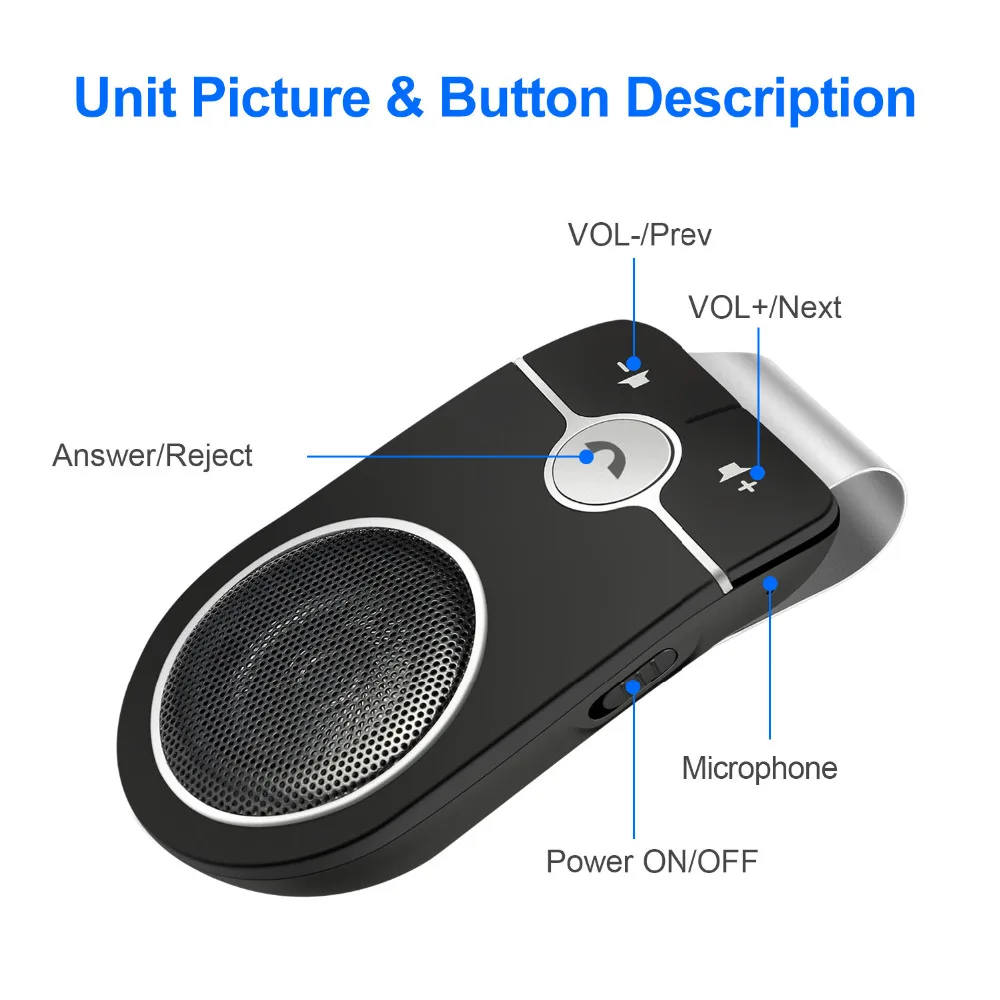JINSERTA 2019 Bluetooth 4 1 динамик телефон SIRI автомобильный комплект громкой связи mp3 плеер