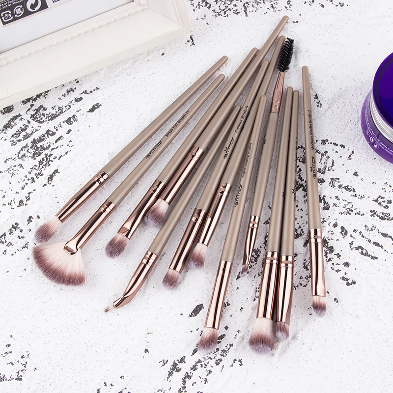Anmor 12 шт./лот кисти для макияжа набор кистей Профессиональные Тени век мягкое