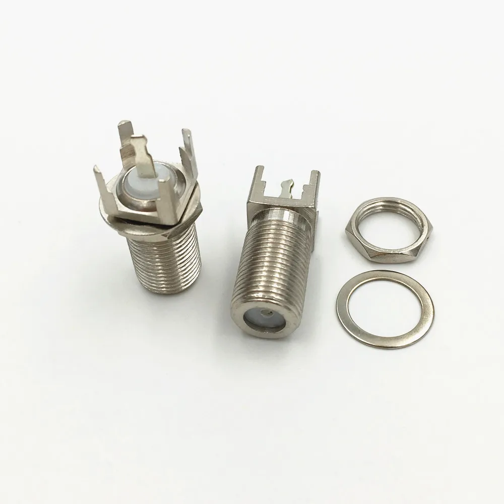 100Pcs Brass F Thru Hole Female Jack to 4 Legged PCB Mount Solder Post Straight RF Coaxial Adapter Connector | Обустройство дома