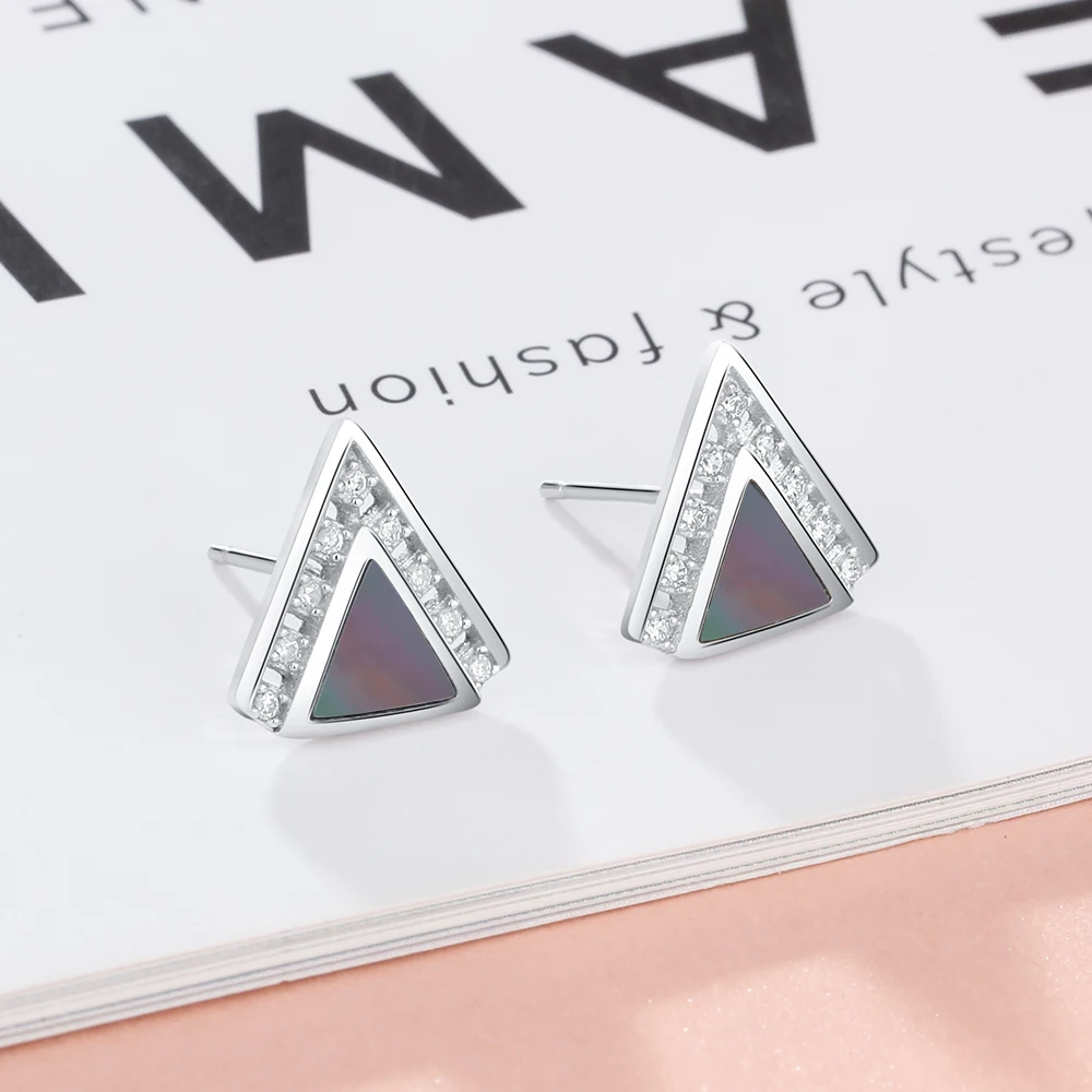 Серьги Mother of Pearl из стерлингового серебра 925 пробы геометрические серьги с