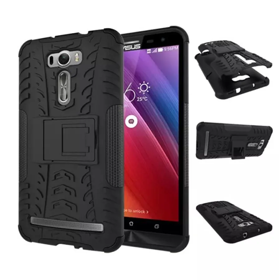 Hard PC Silicone Rugged Armor Dual Case For Asus Zenfone 2 Laser ZE601KL ZE600KL 6 6.0 inch With Stand Tire Duty Cover Capa | Мобильные