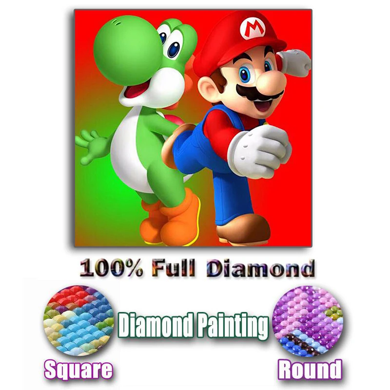 

Diy 5D Diamond Embroidery Cartoon Diamond Painting Super MaLi Needlework Round Resin Drill Cross Stitch Home Decor Mosaic