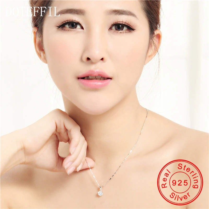 Подвеска из серебра 925 пробы простое модное ожерелье Женский Круглый ААА Циркон
