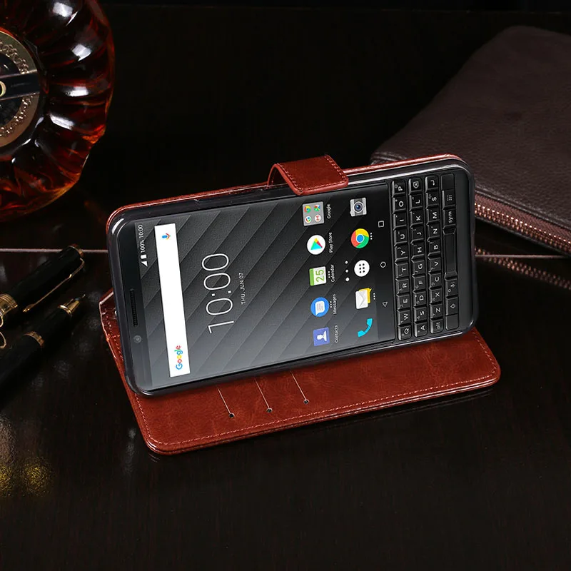 Роскошный Винтажный чехол из искусственной кожи в деловом стиле для BlackBerry Key 2