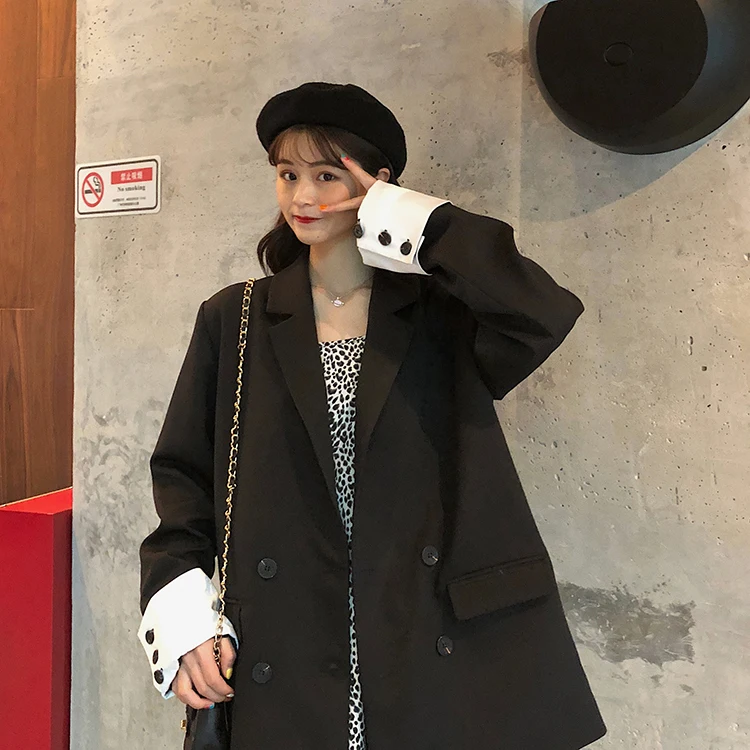 Корейский стиль 2019 Для женщин блейзеры и куртки больших размеров Повседневное