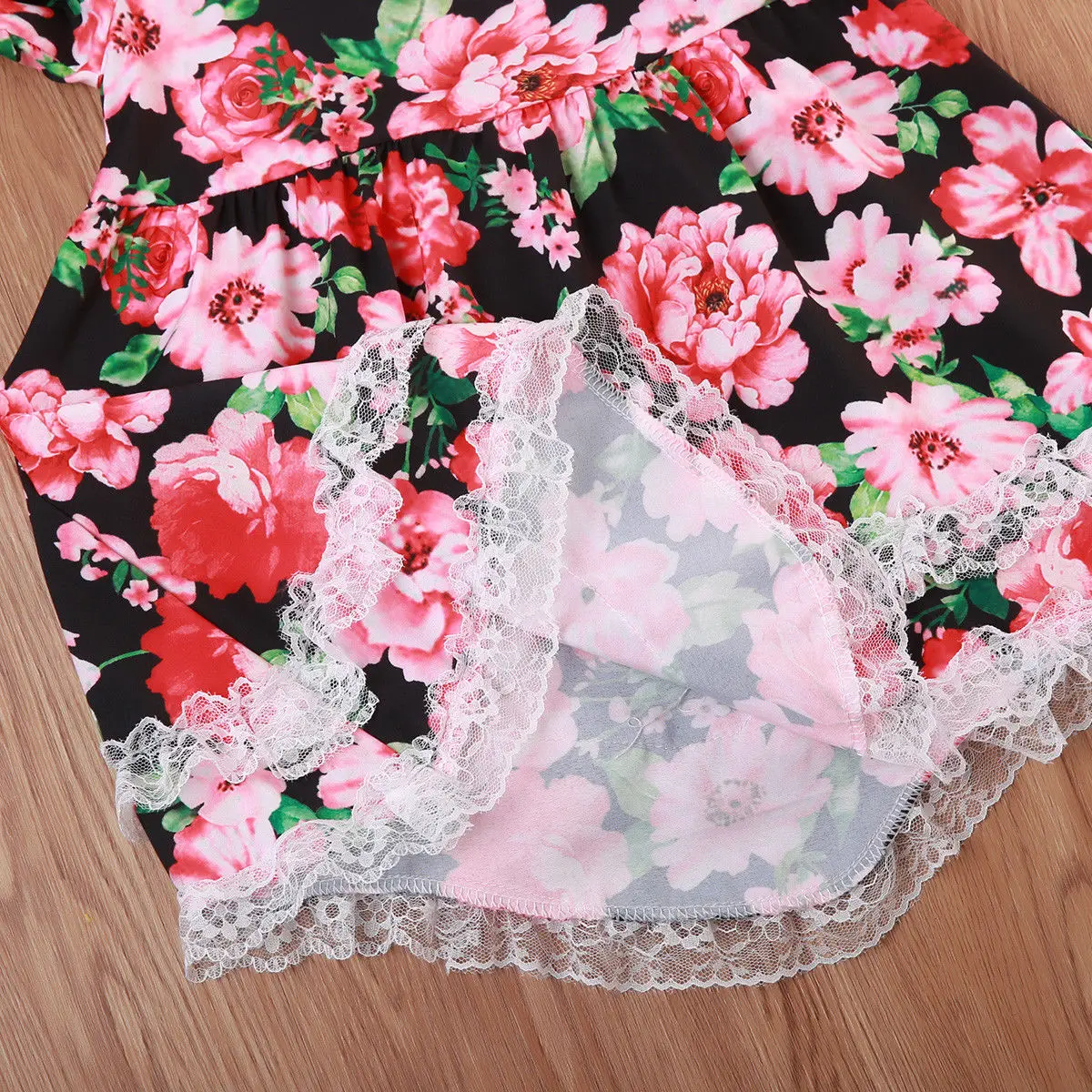 Новинка 2017 Брендовое детское платье с цветочным принтом для маленьких девочек