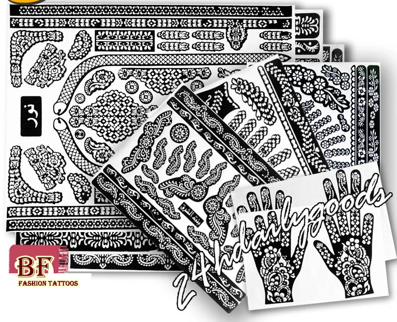 1 шт. временная трафаретная паста для татуировок хной БиГ 24 шаблона моделей