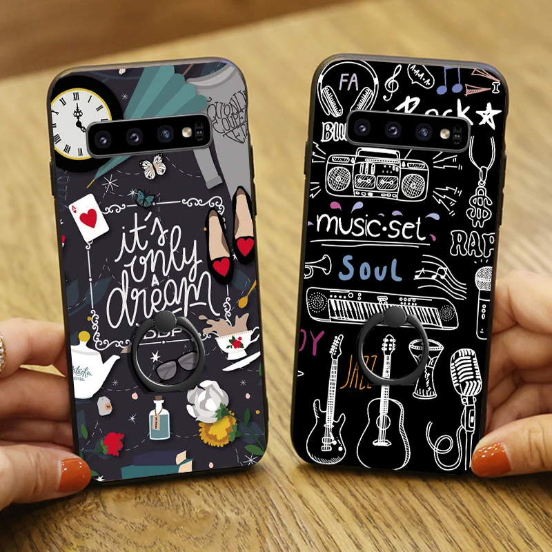 Чехол для samsung Galaxy S10 Plus Забавный Милый мультяшный чехол телефона S 10 + s с кольцом