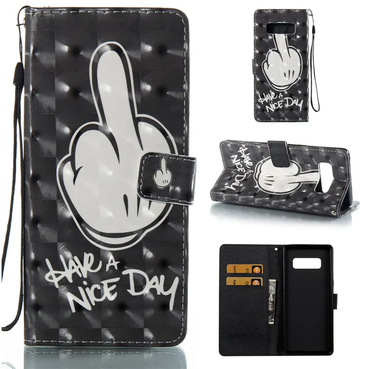 Чехол для Samsugn Note 8 3D роскошный Флип Магнитный кошелек кожаный чехол с держателем