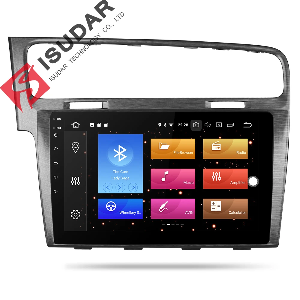 Isudar Автомобильный мультимедийный плеер 1 Din автомагнитола gps Android 8 0 для VW/Volkswagen/Golf