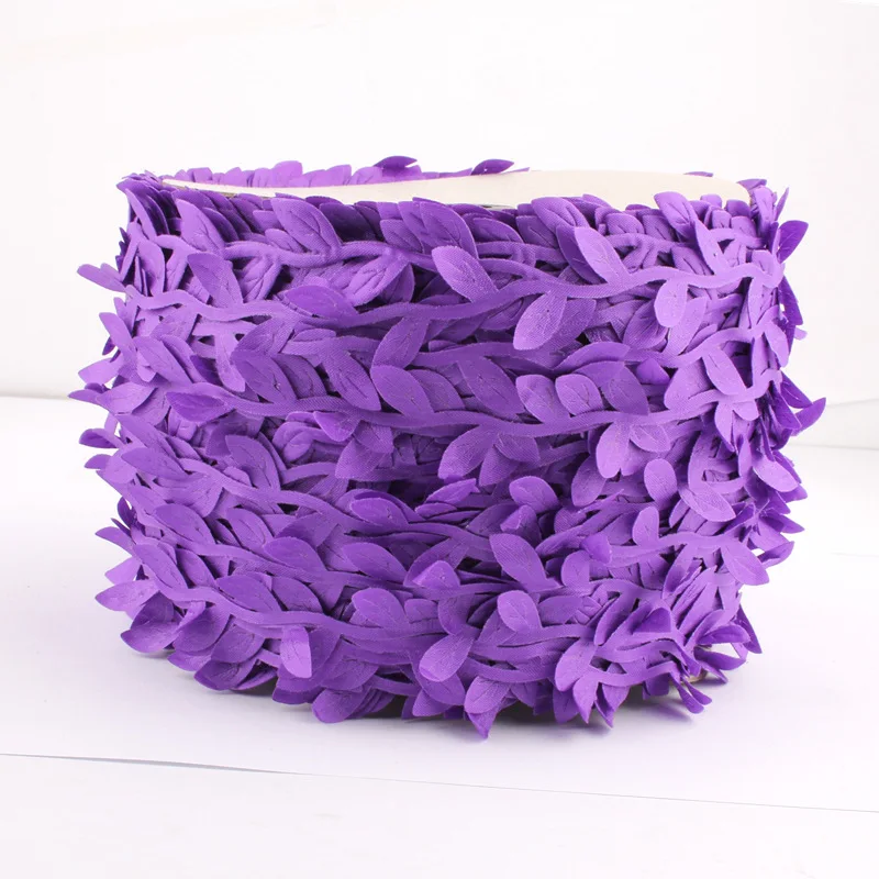 1Yd/5Yds/10Yds 10 цветов винтажный мягкий лист кружевная отделка горячая лента для продажи прессованная швейная одежда аксессуары аппликация ремесла Отделка - Цвет: Фиолетовый