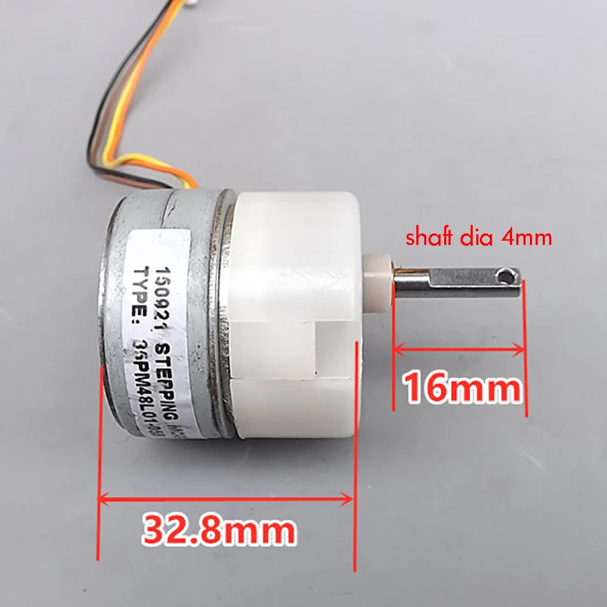 

35 Small Speed Reduction Stepper Motor 4 Wire DC Stepping Motor with Full Metal Gearbox Shaft Dia 4mm Phase Resistance 8 Ohms