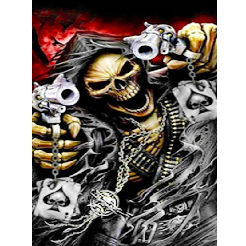 

Painting Diamond DIY 3D Square \ Round Mosaic Diamond Full Diamond Icon Embroidery Home Decoration Skull Image