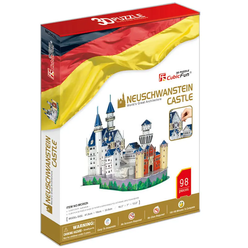 Всемирно известный строительный 3d-пазл германия новый лебединый замок модель