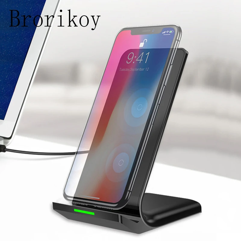 Беспроводное зарядное устройство 10 Вт быстрая зарядка для iPhone X 8 Plus
