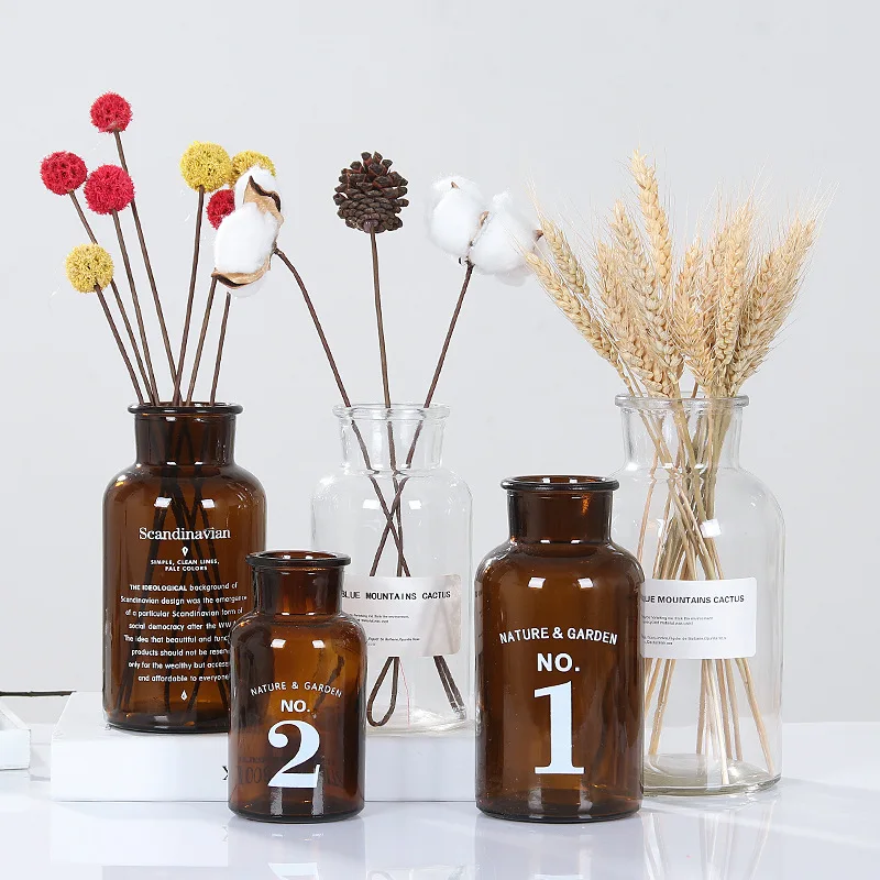 Стеклянная ваза скандинавского дизайна Европейское украшение для дома