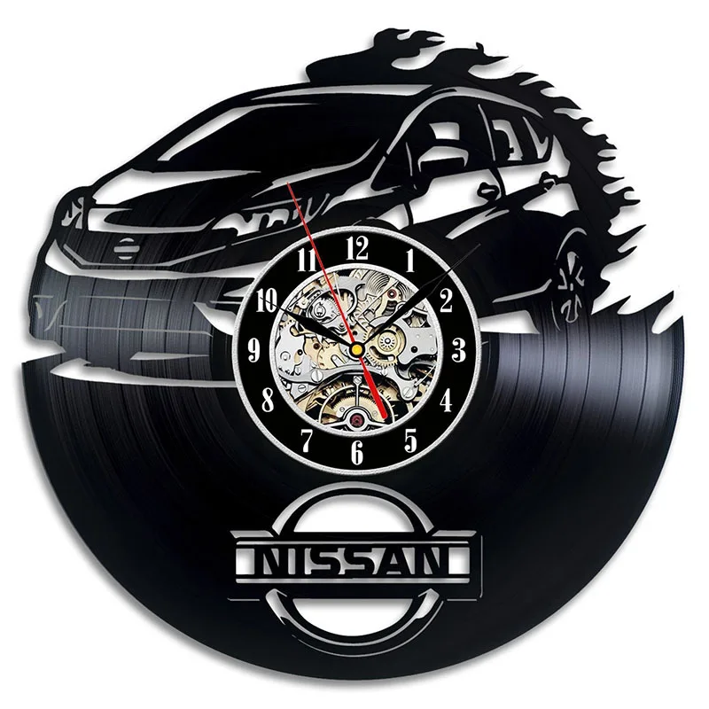 

Винтажные автомобильные виниловые настенные часы с пластиной LP украсят ваш дом современным художественным подарком для детей девочек и ма...