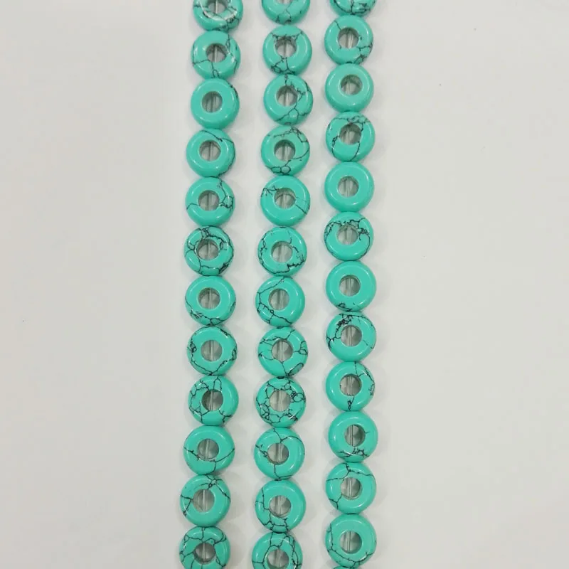 Оптовая продажа 36 шт калаитовый камень круглая форма большое отверстие бусины