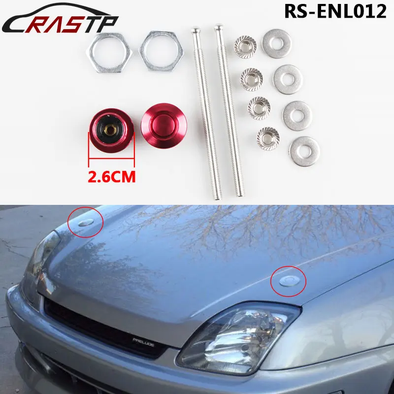 RASTP-1Pcs/набор, автомобильный Стайлинг, алюминиевая кнопка, заготовка, капот, шпильки, замок, зажим, набор, автомобиль, быстрые булавки для двигателя, бонеты, замок, RS-ENL012
