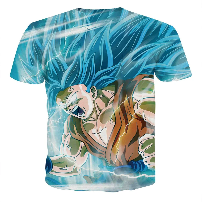 NORIVIIQ мужской Dragon Ball синие волосы Гоку 3D аниме Косплэй с круглым вырезом и принтом