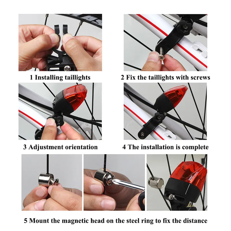 Велосипедный инструмент велосипедные фонари индукционный задний фонарь