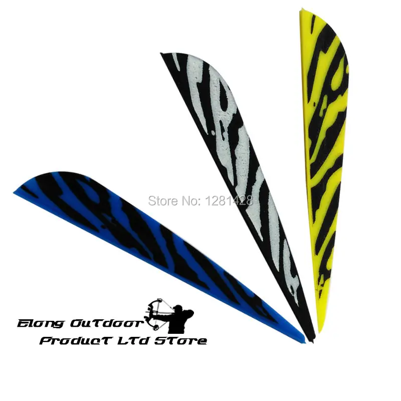 

100Pcs 3" Vane Tiger Stripe Color TPU Plastic Fletch Vein for Carbon Fiberglass Arrows Archery Bow Free Shipping