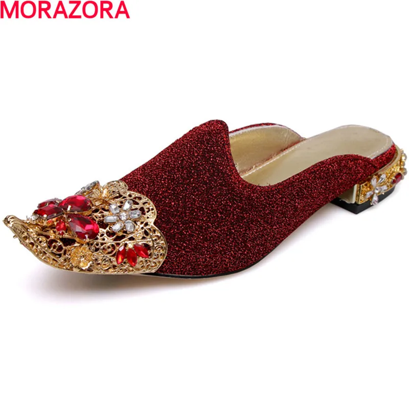 MORAZORA/2018 горячая Распродажа модные уникальные весенние женские мюли обувь с