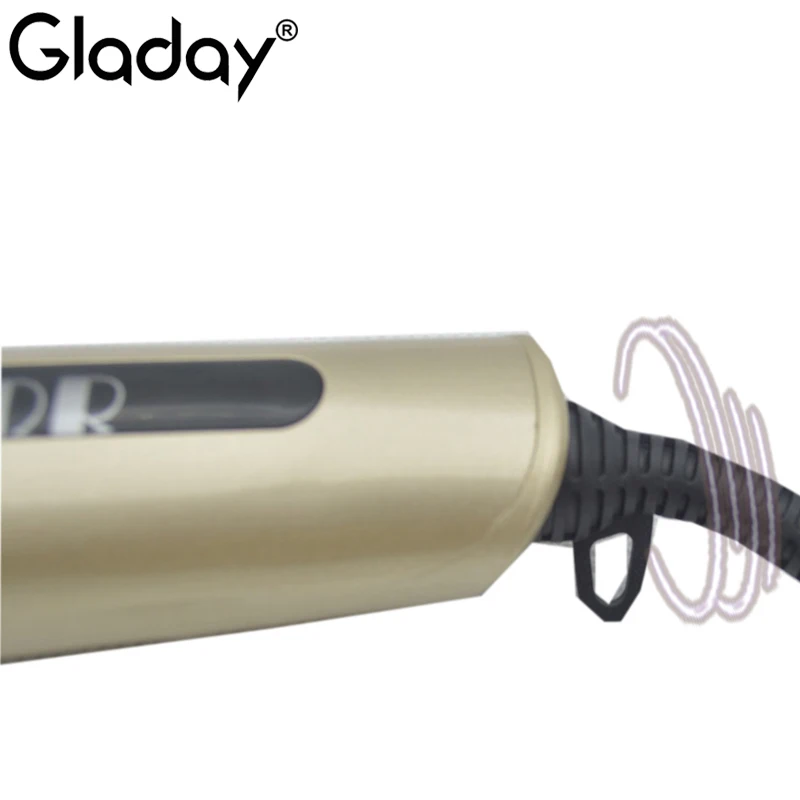 Gladay lcd Электрический Выпрямитель для волос щетка 35 мм баррель завивки
