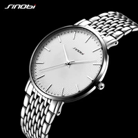 sinobi fashion casual ultrathin man watch stainless steel watchbrand mens quartz wrist watches relogio clock masculino dropship