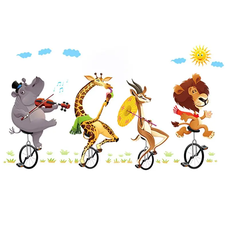 Животные лес Лев большие настенные наклейки для детской комнаты декор школы