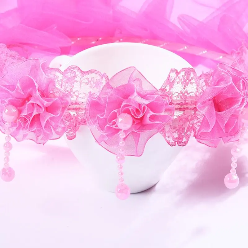 2 слоя сетчатой вуали венок для девочек на свадьбу с имитацией жемчуга и