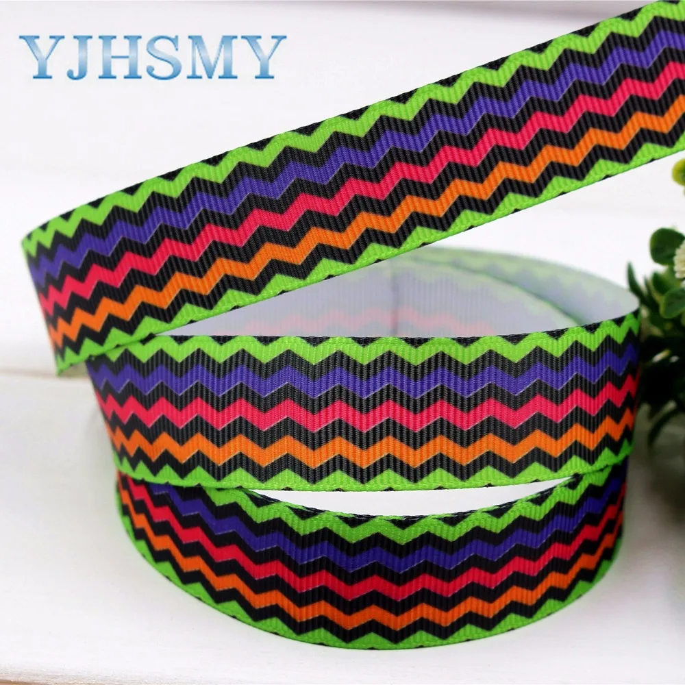 YJHSMY H 17414 1091 10 ярдов 22 мм пульсация ленты термопечать grosgrain Свадебные аксессуары DIY
