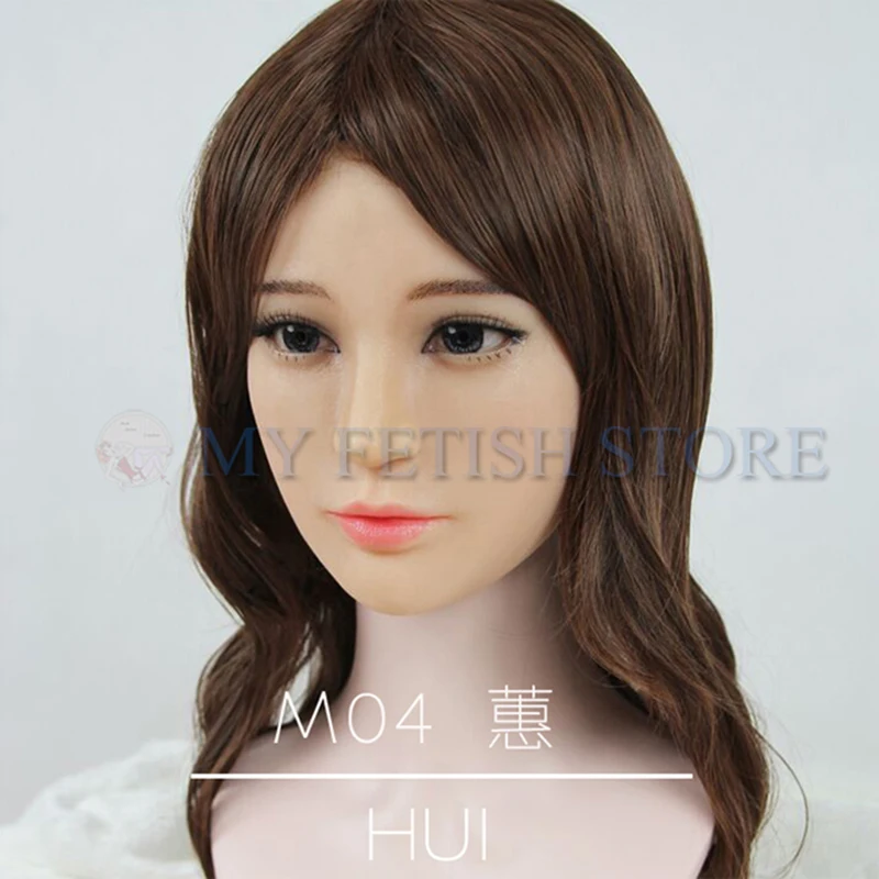 

(Hui01)2017 New Design Handmade Crossdress Silicone Half Sexy Female Half Face Kigurumi Anime Cosplay Mask Crossdresser DOLL