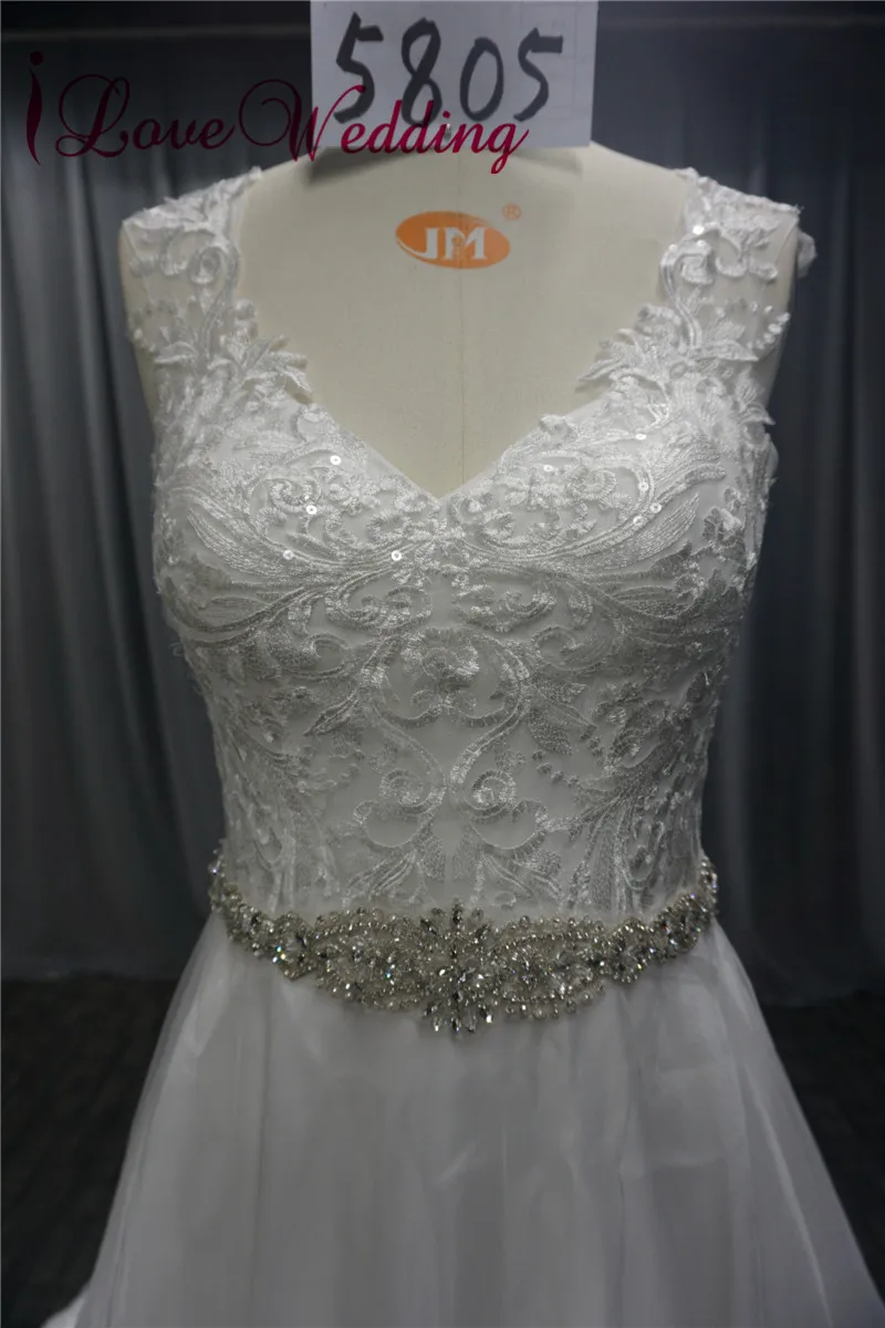 ILoveWedding настоящая фотография элегантное платье с v образным вырезом кружевными