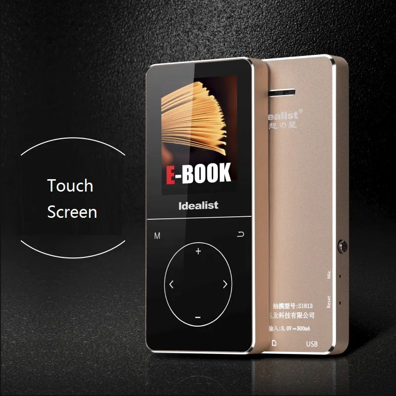 Сенсорный металлический MP4 плеер Walkman без потерь поддержка 128 Гб TF записи fm