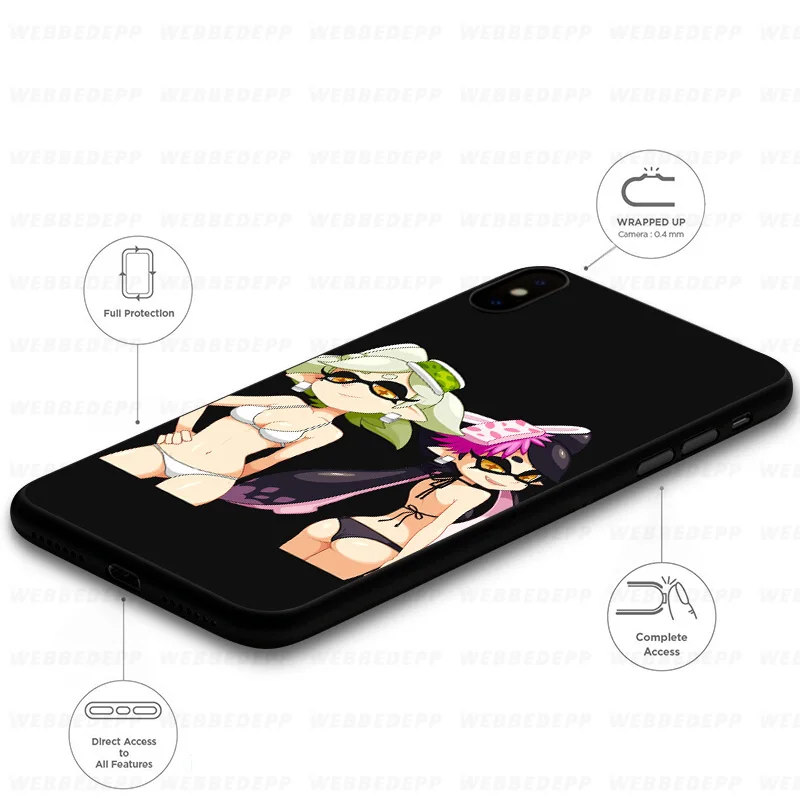 WEBBEDEPP Splatoon 2 Mushroom Girl Soft Silicone Case for iPhone 11 Pro Xr Xs Max X or 10 8 7 6 6S Plus 5 5S SE |