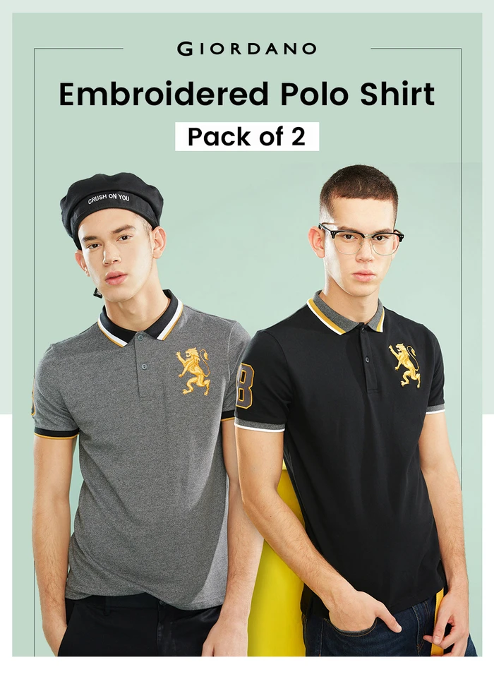 Giordano поло мужское slim fit футболка Polo с короткими рукавами и принтом рубашка груди выполнена из хлопка и спандекса рубашка поло мужская