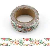 15mm10m fresh floral washi tape decorative scrapbooking masking tape adhesive label sticker tape stationery
