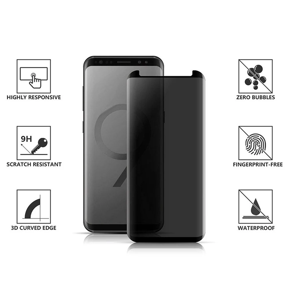 Закаленное стекло для Samsung Galaxy S9 S8 Plus note 8 Note9 защита экрана от подглядывания 3D