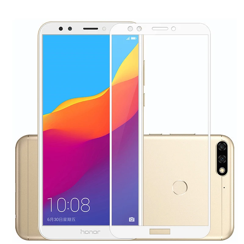 Полностью клеящееся закаленное стекло для Huawei Y7 Prime 2018 защитная пленка экрана