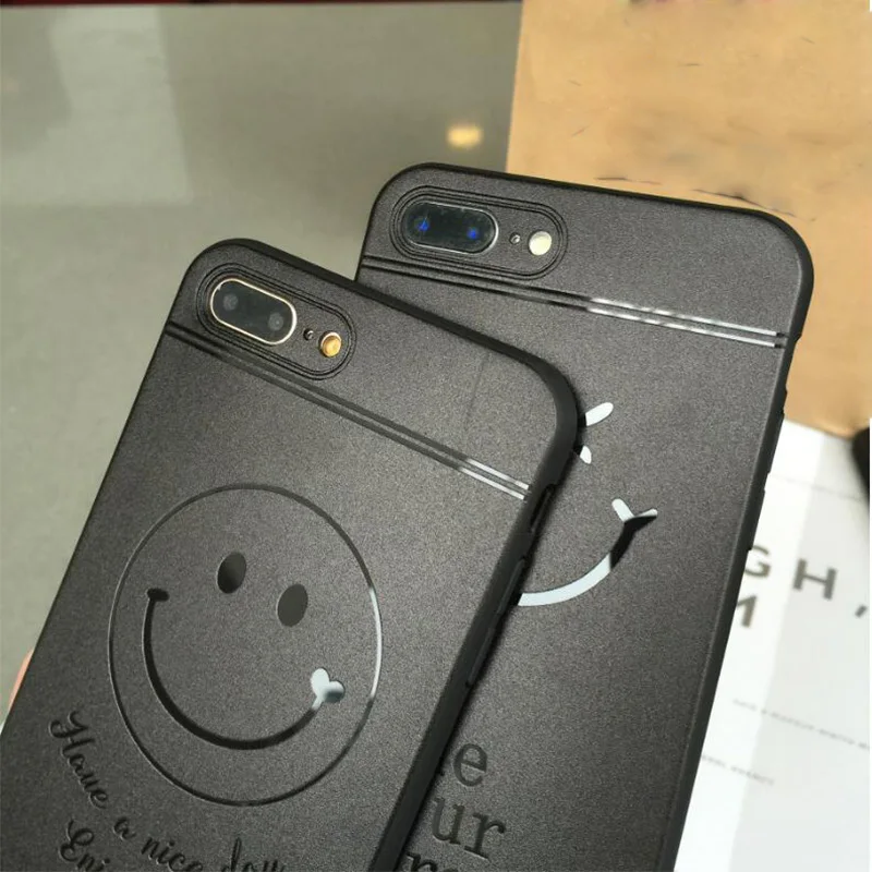 Black Color Matte Smile Couple Enjoy Life Mobile Phone Case For iphone 6 6s 6Plus 6sPlus 7 7Plus Scrub Anti-knock Cover Back TPU |