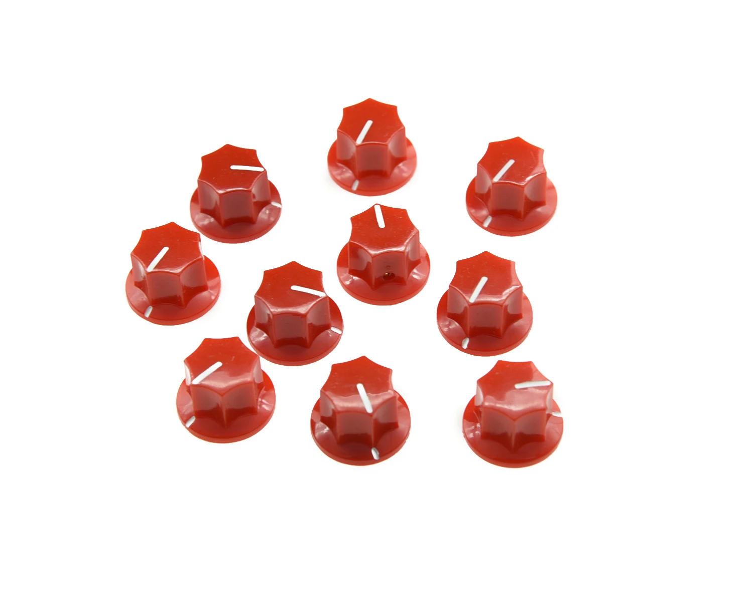 

KAISH 10pcs USA Spec Large Knobs 1/4" MXR Style Jaguar Mustang Knob Red