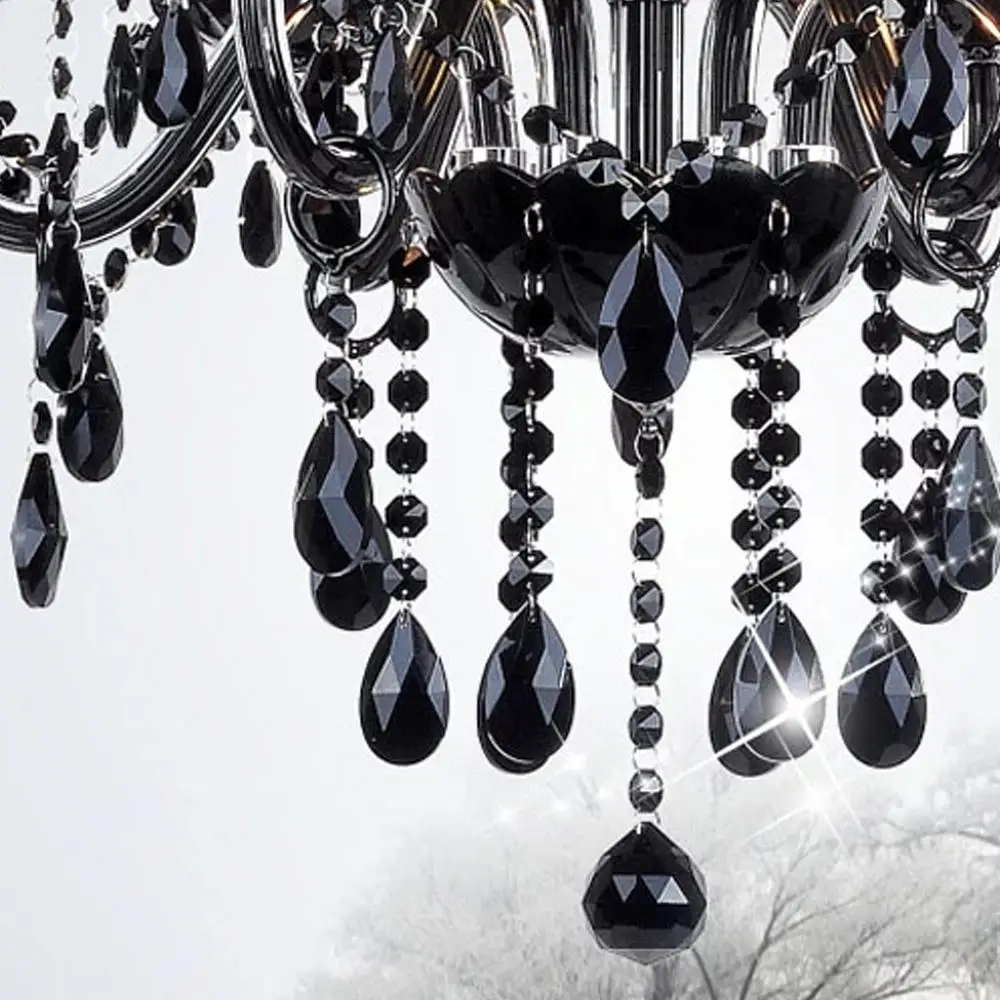 Черная хрустальная люстра французский дизайн K9 осветительный прибор 6 головок DIY