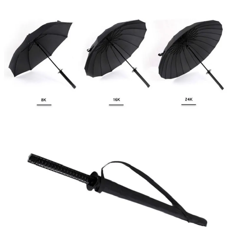 Новые длинные ручки Большой ветрозащитный самурайский меч Зонты ниндзя солнце