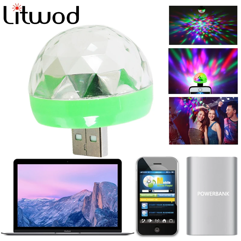 Z90Litwod Мобильный USB сценический светильник s мини светодиодный хрустальный