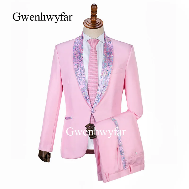 Gwenhwyfar 2019 элегантный свадебный смокинг для жениха розовый костюм из 2 предметов