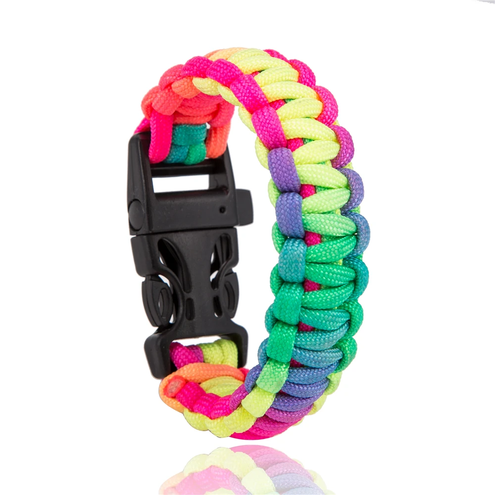 

HOCOLE New Survival Paracord Bracelet For Men Outdoor Camping Hiking Buckle Wristband Women Rope Bracelet Male Braided Jewelry