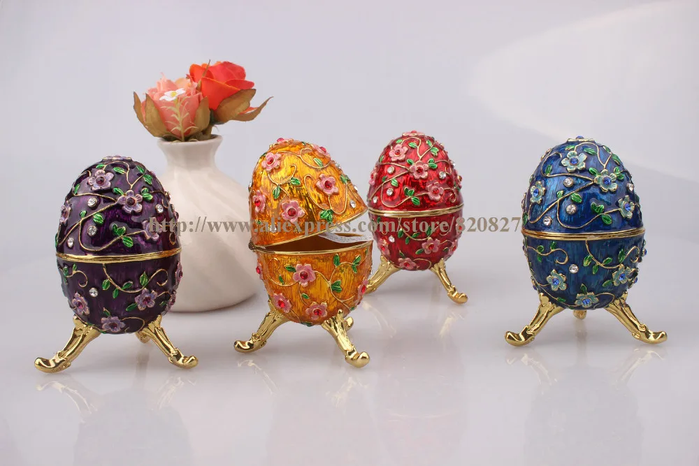 Faberge яйцо ювелирные изделия с кристаллами ювелирные изделия безделушка Кольцо Подарочная коробка яйцо безделушка Винтажные Украшения шарнирные ноги в форме яйца безделушка коробка