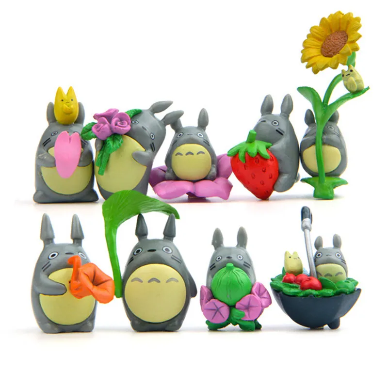 9pcs/set Kids PVC Action Figure Toys Cartoon My Neighbor Totoro Doll Kawaii Collection Model For Children 2.1cm-5.9cm Ornaments | Игрушки и