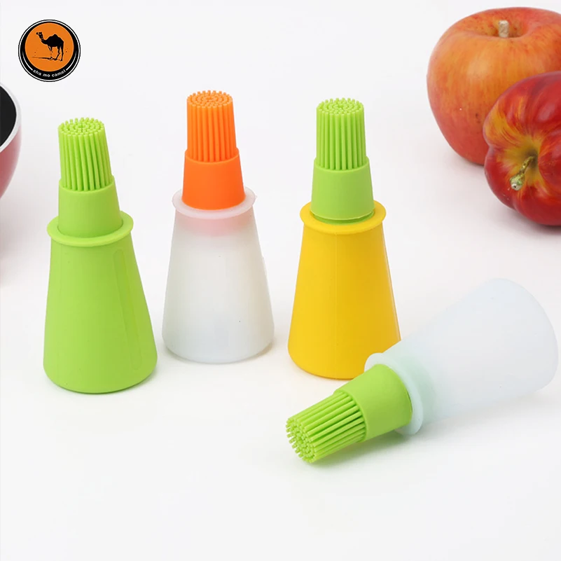 1 Pcs BBQ Tools Oil Bottle Silicone Grilled Basting Brushes Barbecue Accessories Portable Food Brush Color Random | Дом и сад